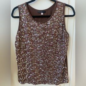 Havenbleu Brown Sequin e and Bead top
